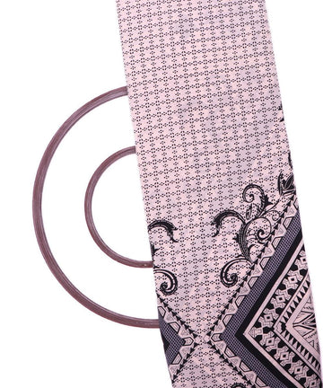 white black unique pattern crepe fabric